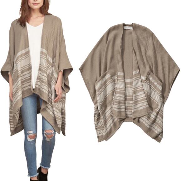 Abercrombie & Fitch Blanket Poncho Western Old Money Quiet Luxury One Size - Picture 1 of 7